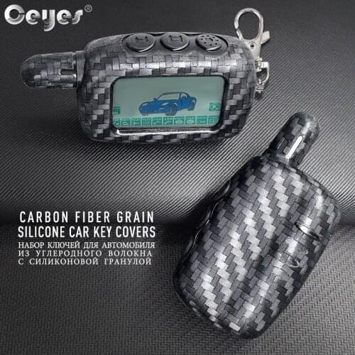 Ceyes Car Accessories Styling Protect Shell Remote 3 Buttons Covers Case For Startline A9 A8 A6 LCD Holder Russian Two Way Alarm