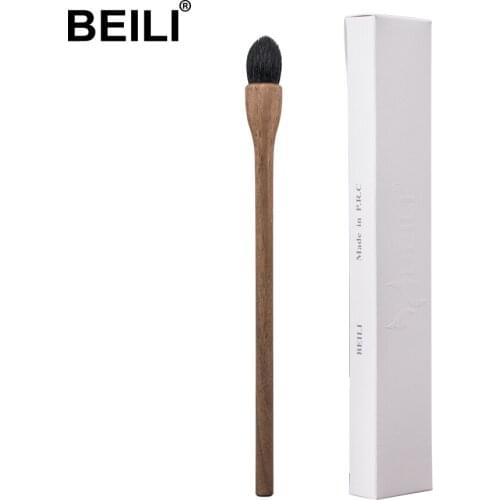 BEILI Natural Walnut wood A Class Black Goat Hair brush Professional Eye shadow Highlight Makeup Brush NY32