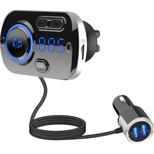 2020 Bluetooth 5.0 Car Kit FM Transmitter Audio Music Receiver Handsfree Cigarette lighter Adapter USB Quick Charge LED Display