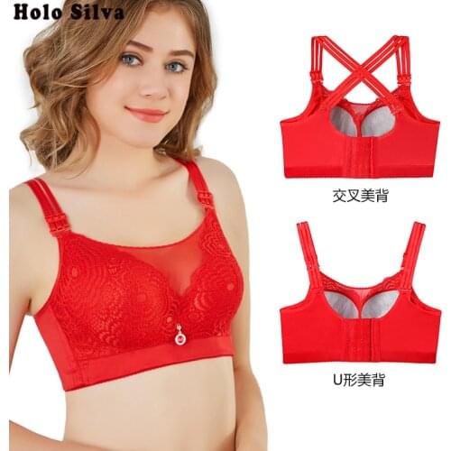 Full cup high quality embroidery floral push up women bra big size 36-52 C D E Full Coverage sexy fashion ladies underwear