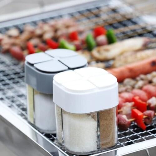 Four in one barbecue seasoning pepper salt pepper bottle black seasoning can pepper bottle barbecue seasoning kitchen tools