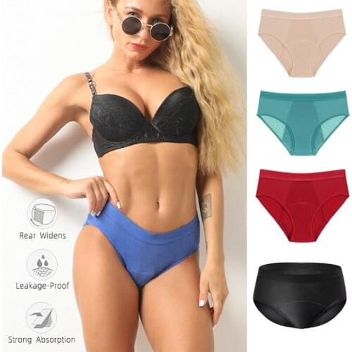 4 Layer Menstrual Panties For Menstrual Briefs Physiological Pants Leak Proof Underwear Plus Size Absorbent Menstrual Panties