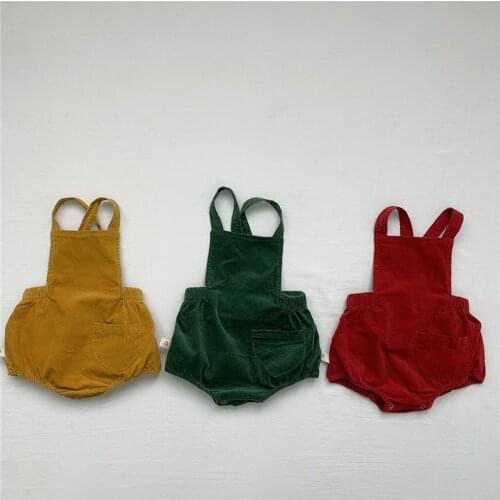 Korean Style New Autumn Toddlers Kids Corduroy Overalls Infants Clothes Newborn Baby Suspenders Trousers