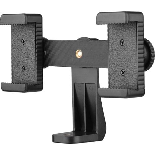 Double Phone Holder Tripod Mount Adapter Horizontal Vertical Shooting with Mini Ball Head for Phone Selfie Video Live Streaming