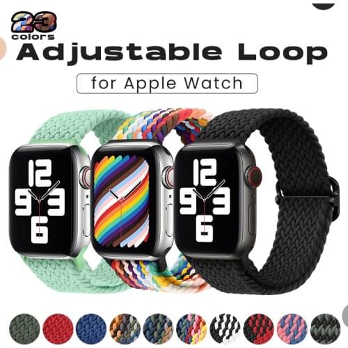 Stretchy Solo Loop Bands for Apple Watch Band 38 40mm 42 44mm Women Men Adjustable Sport Elastics Nylon Wristband iWatch Series