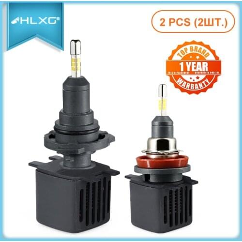 Hlxg 2PCS H7 LED H4 SAMSUNG Lens Projector H11 9006 HB4 9005 HB3 H8 H1 H9 LED lamps Car Headlight Bulbs CSP Chip 6500K 10000LM