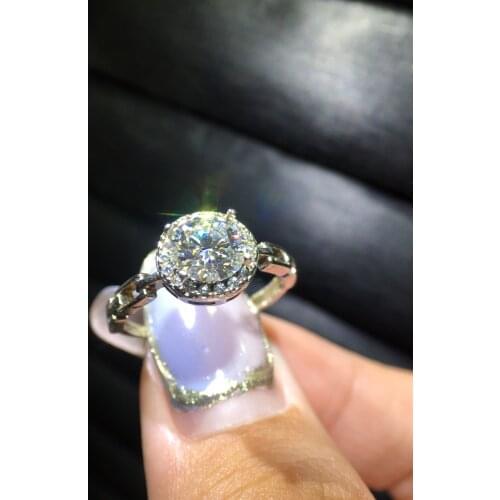 Inbeaut 925 Silver 1 ct 4 Prong Round Excellent Cut D Color Pass Diamond Test Moissanite Ring Women Vintage Moissante Jewelry