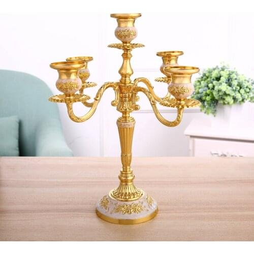 5 Arm Candelabra Centerpieces Candlelight Dinner Romantic Nordic Candle Holder Gold Luxury Bougeoir Decor Wedding Centerpiece