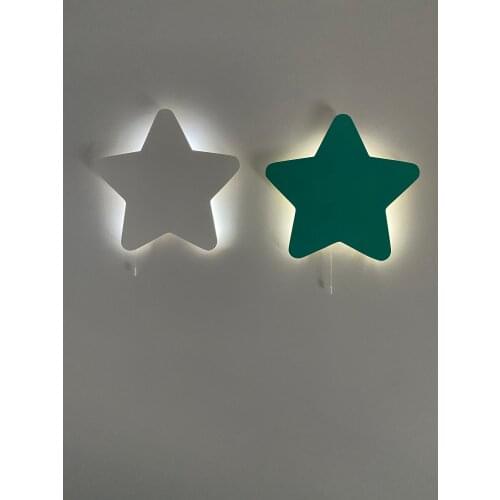 Set of 2- Nursery Wall Lamp Cloud Lamp Star Decor Wooden Led Light Night Lamp My Childs Room Decor Funny Decor