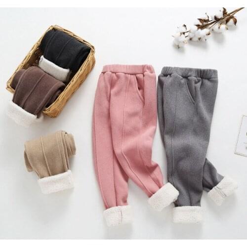Girl Leggings Autumn Winter Thicken Plus Velvet Skinny Pants for Girls 3-10 Y Children Trousers Elastic Waist Casual Girl Pants