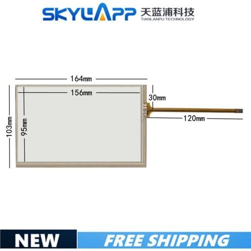 New 7 Inch 4lines 164mm*103mm Touch Screen panel 164*103 Touchscreen Glass Sensor 170504 for DVD Car The Cable Length 120mm