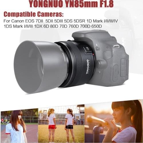 YONGNUO YN85mm F1.8 Lens For Canon EF Camera 7D 5D Mark III 80D 760D 650D Standard Lens Medium Telephoto Prime Fixed Focus Lens