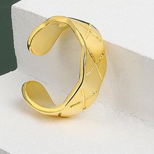 Charming Gold Color Chunky Rings Geometric Round Cross Open Rings for Women Girls Female Ring Jewelry Party Gifts