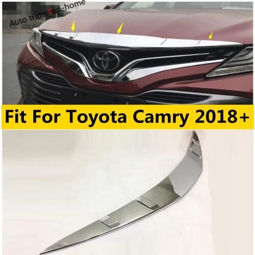 Yimaautotrims Front Head Grille Grill Engine Protector Cover Sequins Trim Fit For Toyota Camry 2018 - 2021 ABS Chromium Styling