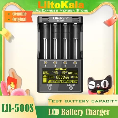 Genuine/Original Liitokala Lii-500S LCD Battery Charger 18650 3.7V 18350 26650 NiMH AA AAA smart Battery capacity tester