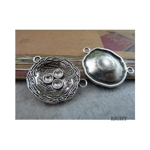 Zinc alloy pendant jewelry accessories diy handmade material charms Connectors birds nest 23 * 29 mm