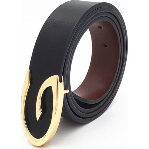 Women Fashion Belt Casual Smooth Buckle Brand Genuine Leather Belt For Men Business Cowhide Belt Fashion Black Brown Strap