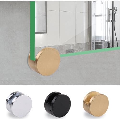 Hot 4PCS Round Mirror Glass Clamps Zinc Alloy Shelf Support Corner Brackets Fixed Clips Glass thickness: 3-5MM Bathroom Hardware