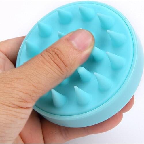 Handheld Silicone Scalp Shampoo Massage Brush Washing Shower Hair Comb Mini Head Meridian Slimming Massage Comb