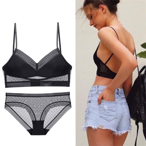 Sexy Bra Corset Set Big Backless Beauty Back Lingerie Briefs Women U-Shape Gather Push Up Bralette Panties Suit нижнее белье