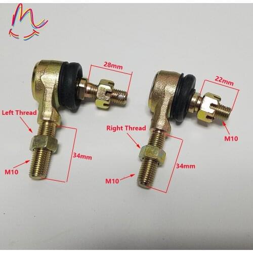 Motorcycle Joint Ball U-joint 10mm M10 Ball Head Tie Rod End for ATV Quad Turn joint ball rod Spare Parts