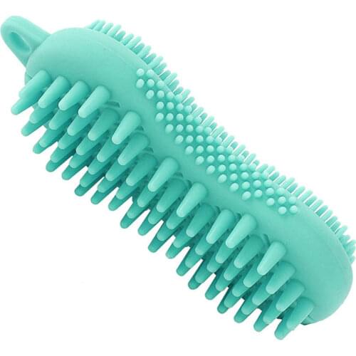 Silicone Body Scrubber Shower Bathing Shampoo Brush Double Sided Exfoliating Scalp Scrubber Women Men Home Shower Bathing Brushs