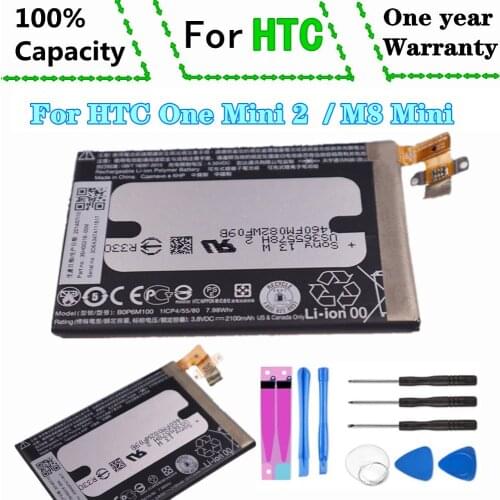 For HTC Phone Battery One Mini 2 / M8 mini Replacement Battery BOP6M100 2100mAh With tools