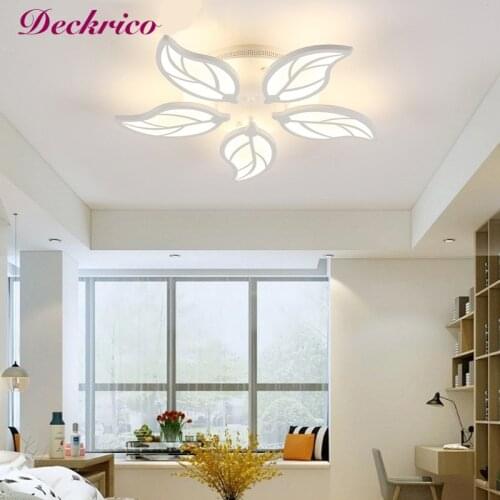 Modern Furniture Lighting Chandelier Leaf Shape Pendant Ceiling Wall Lamp White Acrylic Art Hanging Light Fixture Indoor Bedroom