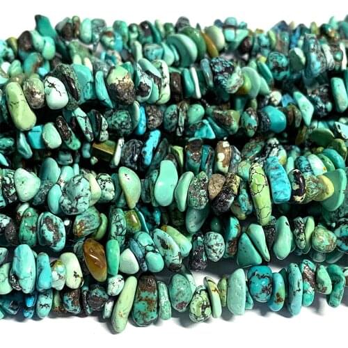 Veemake Blue Green Turquoise Natural DIY Necklace Bracelets Earrings Gemstones Irregula Chip Beads For Jewelry Making 07016