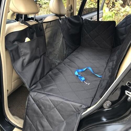 Car Back Seat Anti-dirty Water-resistant Dog Mat with Net Pockets