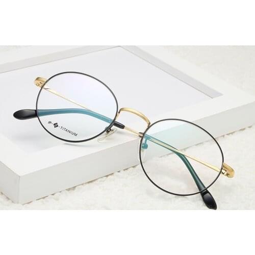 Logorela Titanium Glasses Vintage Round Eyewear Myopia Optical Prescription Brand Designer Eyeglasses Frame Women 0135