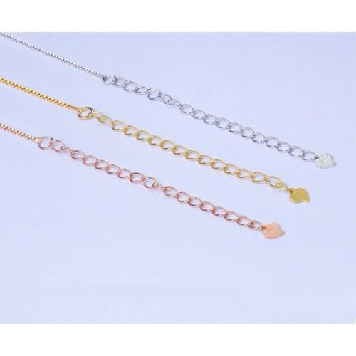 Lo Paulina S925 Box Chain Necklace 40+5cm (15.75"+1.97")0.6/0.8mm For Woman Real Silver Jewelry SC210602