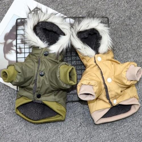 Pet Cats and Dogs Winter Warm Down Jacket for Small Medium Dog Chihuahua Hooded Clothes Lightweight Hoodie