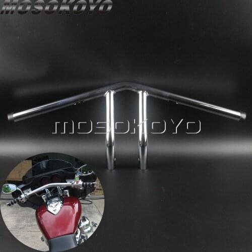1" Chrome Chopper Handlebar T-bar 25mm V-Bar 6" Rise 24" Width for Harley Dyna Sportster Touring 1982-Up