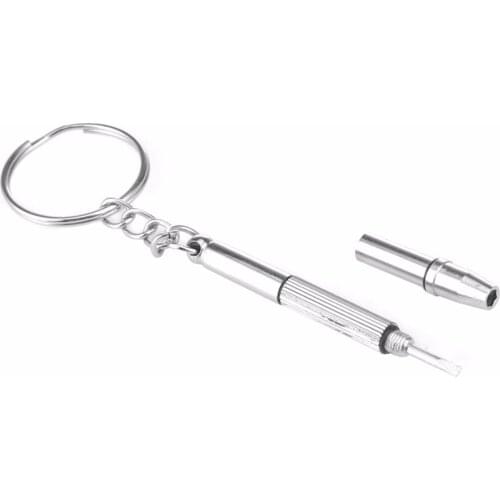 1pcs/3pcs Aluminum Steel Screwdriver Repair Tool Portable Keychain Screwdriver Eyeglass Sunglasses Watch Repair Kit Tool