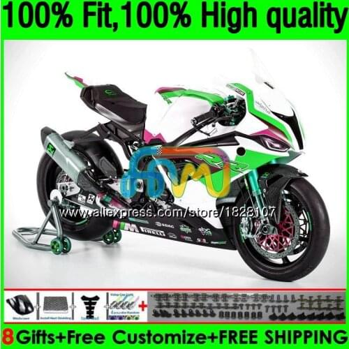 100%Fit Injection For NEW S1000 RR S1000RR 19 20 21 153BS.23 S1000-RR White green S 1000 RR S 1000RR 2019 2020 2021 OEM Fairing
