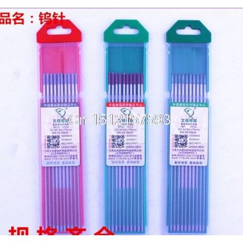 10X WT20/Red/Thoriated WP20/Green/Pure WC20/Gray/Ce-W WL20/Blue/Lanthanat 2% TIG Welding Tungsten Electrode Bar Stick 1.6x150mm