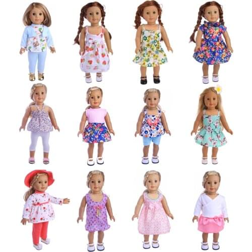 12 Styles Choose 1=1set Doll Clothes Wear fit 18 inch American Doll accessories,Children best Birthday Gift