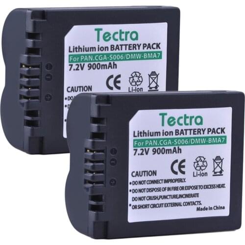 2pcs CGA S006 CGA-S006A CGR-S006E DMW-BMA7 Battery for Panasonic Lumix fz50 fz8 fz38 fz7 dmc-fz35 cgr-s006e CGA-S006 Battery