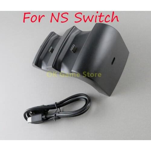 5pcs/lot Black Fast Handle Charger Double Charging Dock Station Port Base For NS Switch Pro Wireless Bluetooth-compatible