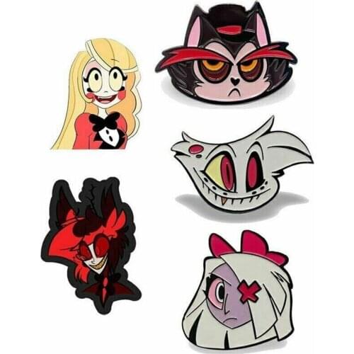 Animation Character Charlie Alastor Brooch Pins Enamel Metal Badges Lapel Pin Brooches Jackets Fashion Jewelry Accessories