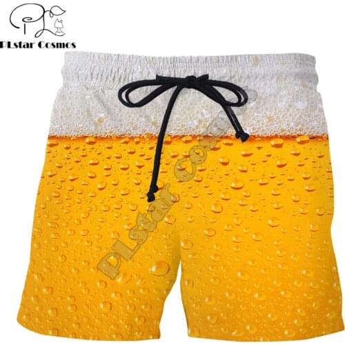 PLstar Cosmos Brand clothing 2019 summer Harajuku Men Casual Shorts Beer bubble 3D Printed Male/Female Hipster Cool Shorts