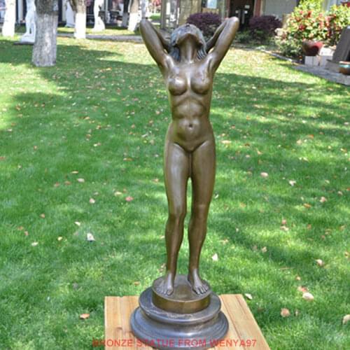 Art Deco Sculpture Wake Up Naked Bronze Statue