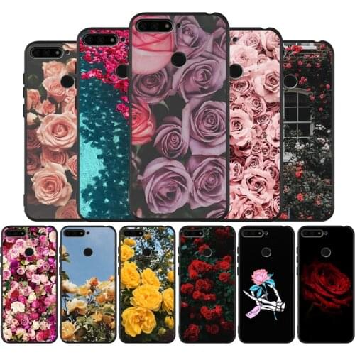 Rose Soft Silicone black Phone Case For Huawei Honor 8 8X 9 10 20 30 Pro 10 20 lite Mate 10 20 30 PRO 20 lite