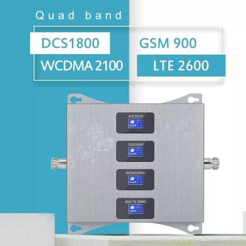 Four band Signal Booster 2G 3G 4G Cellular Signal Amplifier 4G Cellular Amplifier LTE 900 1800 2100 2600 Mobile Repeater Set