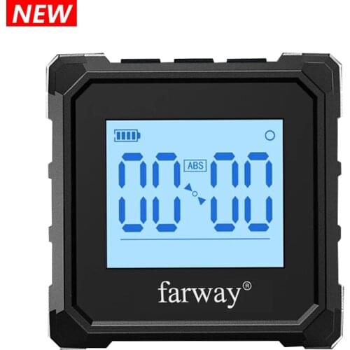Laser Protractor Digital Inclinometer 360° Level Angle Finder High Precision Backlight USB Chargable with Magnetic Based FARWAY