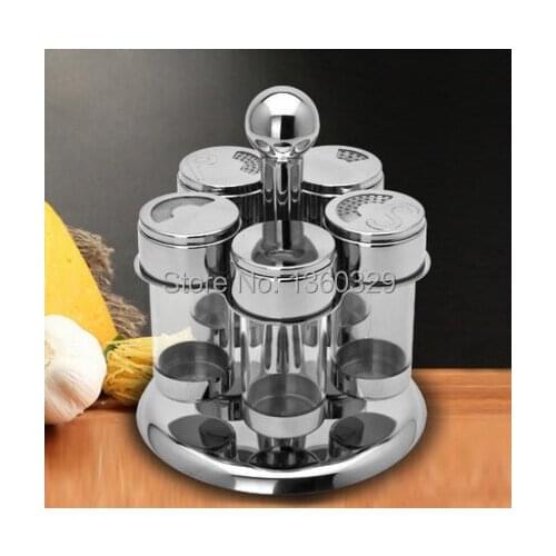 European Cooking Tools 5 Rotating Cruets/Set Salt Pepper Shakers Spice Temperos Bottles Condimentos Galheteiro kitchen Accessory
