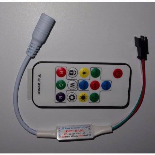 DC5-24V mini 14key RFLED pixel controller;supports WS2811//WS2812/TM1804/INK1003/ICS1903;2048 pixels controlled