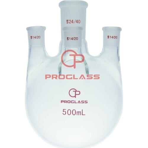 Four Necks Round Bottom Flask,Straight,500ml,Middle Joint 24/40,sides 14/20