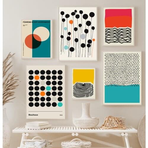 Colorful Geometric Abstract Painting Modern Canvas Poster Print Minimalist Wall Art Pictures For Living Room Aisle Studio Decor